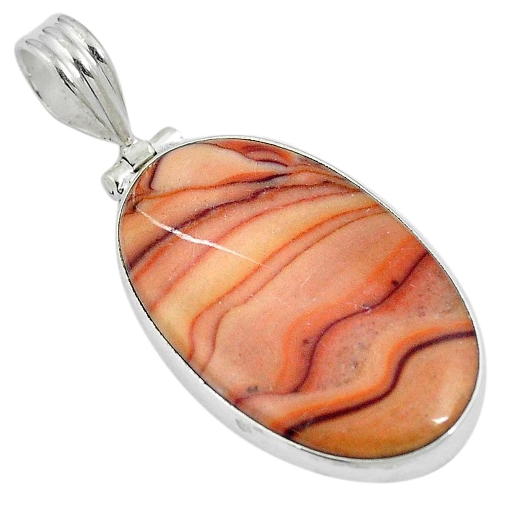 925 silver natural brown wave rolling hills dolomite pendant jewelry d26816