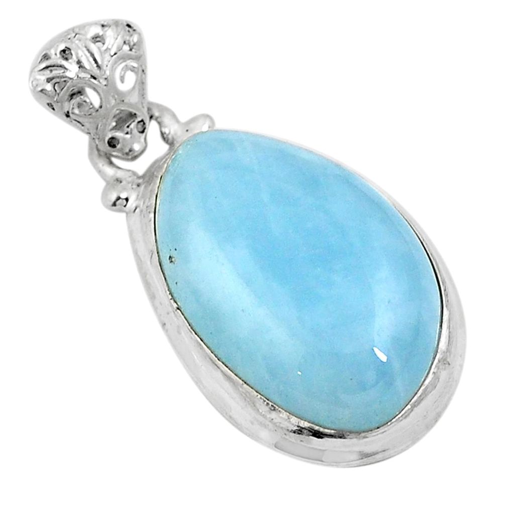 14.68cts natural blue aquamarine 925 sterling silver pendant jewelry d26946