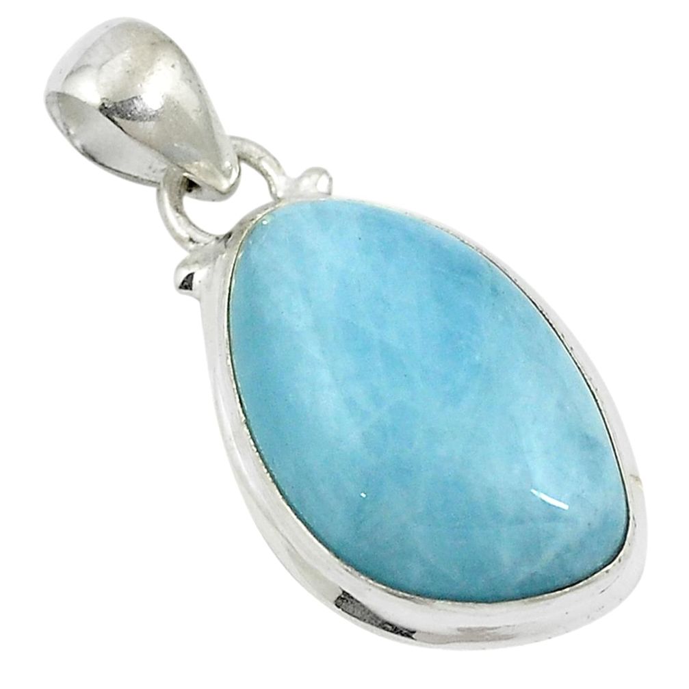 15.65cts natural blue aquamarine 925 sterling silver pendant jewelry d26947
