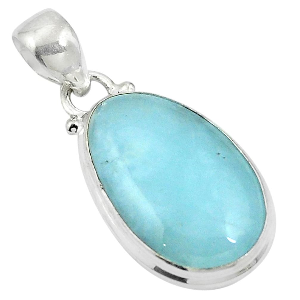 13.70cts natural blue aquamarine 925 sterling silver pendant jewelry d26974