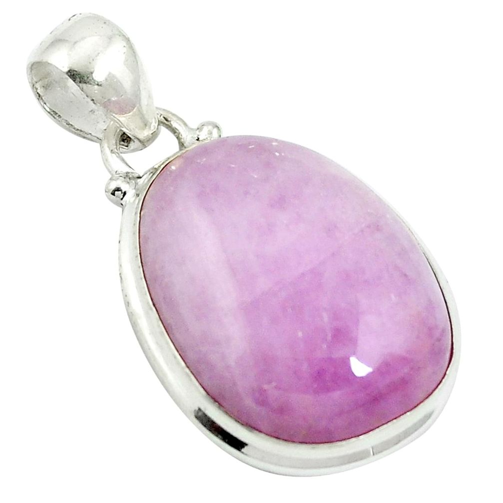 21.48cts natural pink kunzite 925 sterling silver pendant jewelry d27002