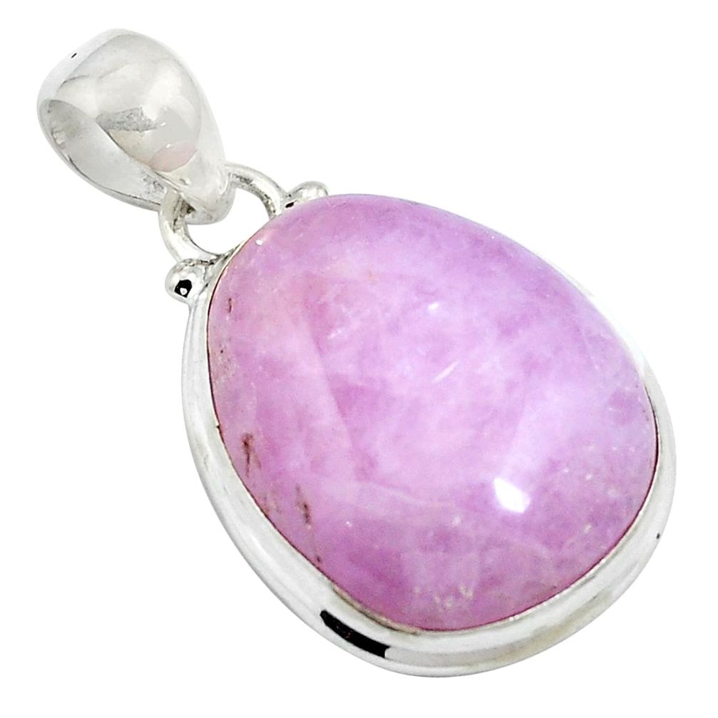21.48cts natural pink kunzite 925 sterling silver pendant jewelry d27004
