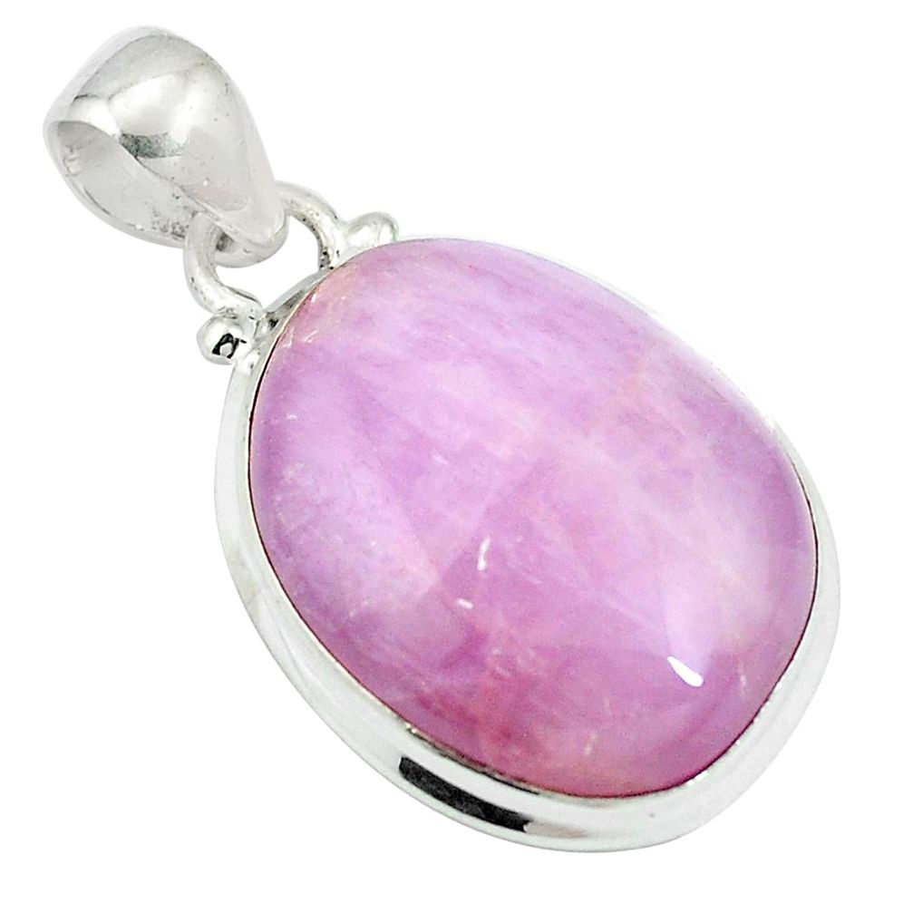 20.15cts natural pink kunzite 925 sterling silver pendant jewelry d27005