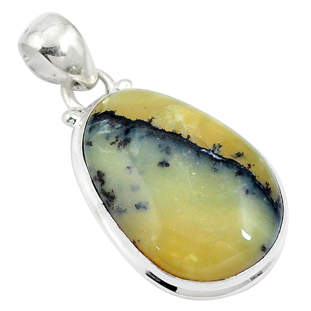 15.05cts natural yellow opal 925 sterling silver pendant jewelry d27008