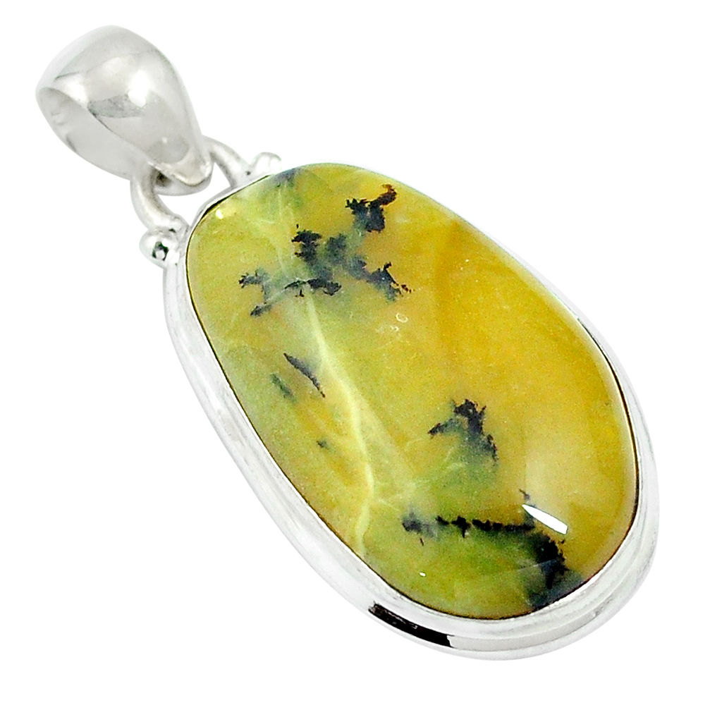 17.22cts natural yellow opal 925 sterling silver pendant jewelry d27009