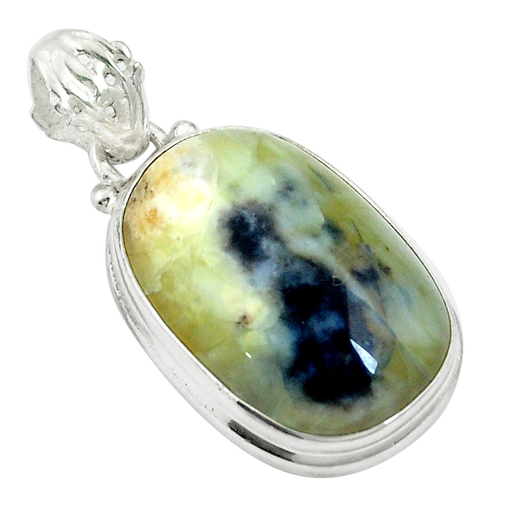 15.62cts natural yellow opal 925 sterling silver pendant jewelry d27016