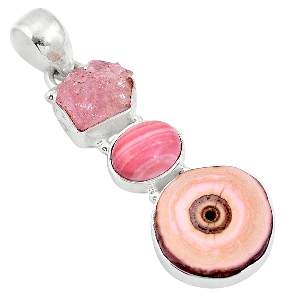 Rhodochrosite stalactite rhodochrosite inca rose 925 silver pendant d27029