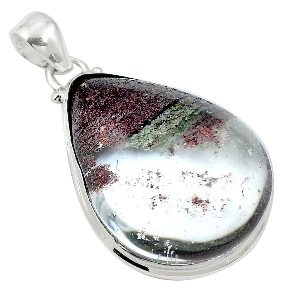 925 sterling silver natural green scenic lodolite pendant jewelry d27044