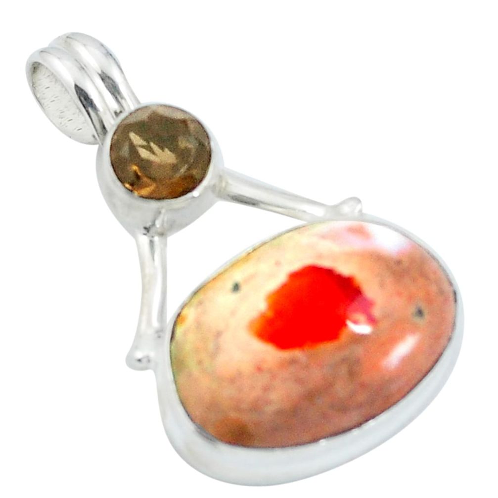 925 silver natural multi color mexican fire opal pendant jewelry d27086