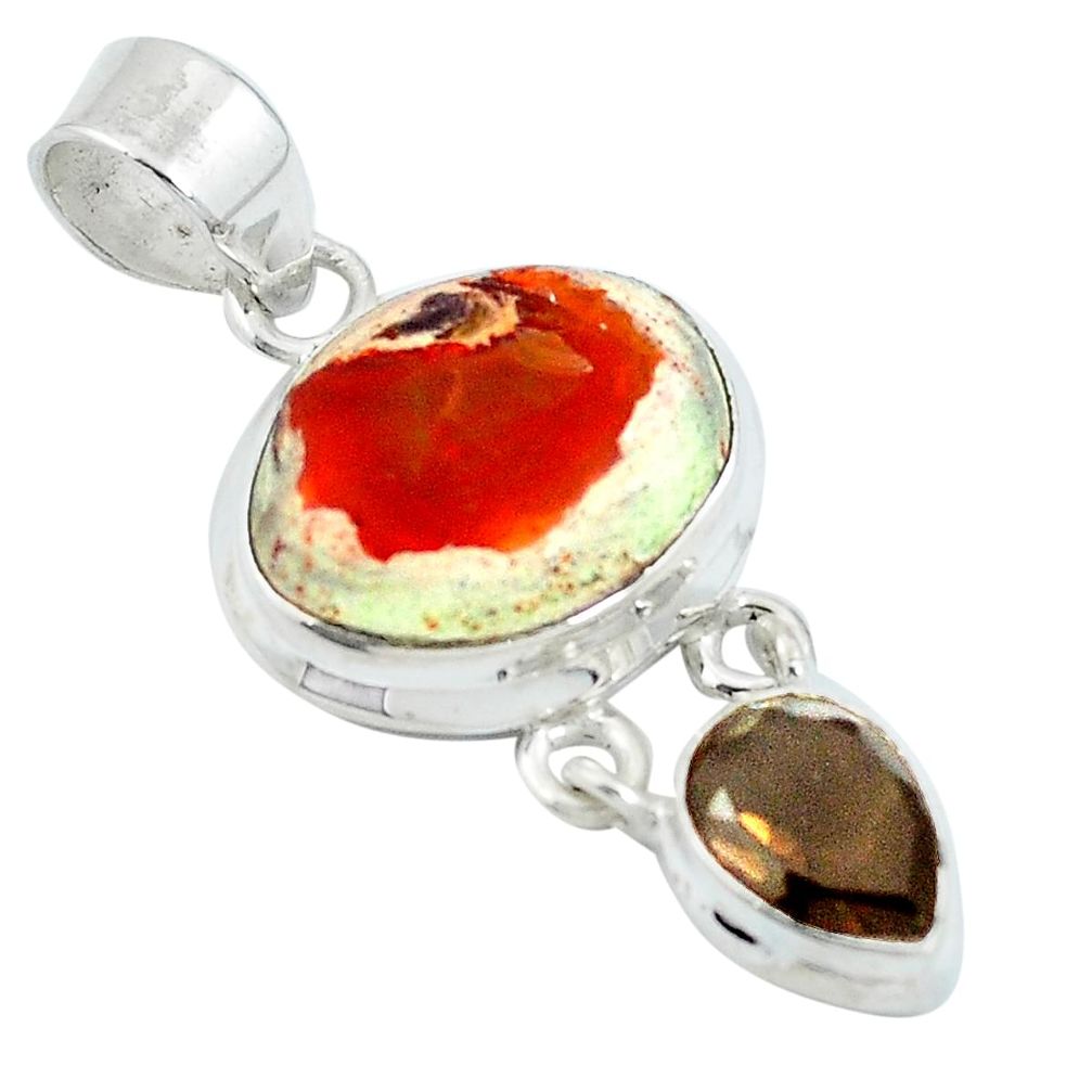 Natural multi color mexican fire opal 925 silver pendant jewelry d27087