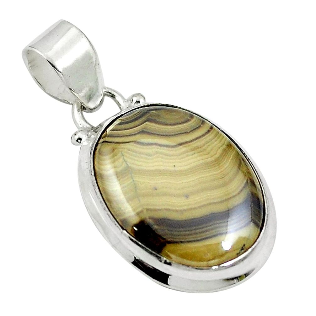 Natural yellow schalenblende polen 925 sterling silver pendant d27119