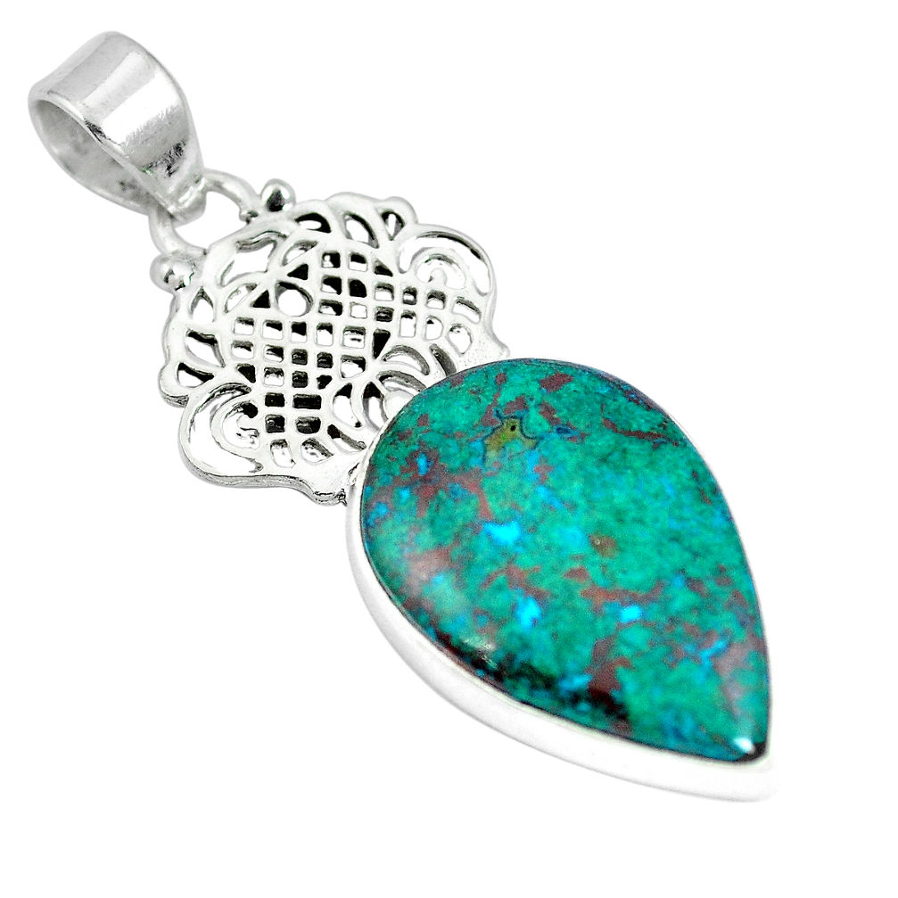 925 sterling silver sonora sunrise (cuprite chrysocolla) pear pendant d28264