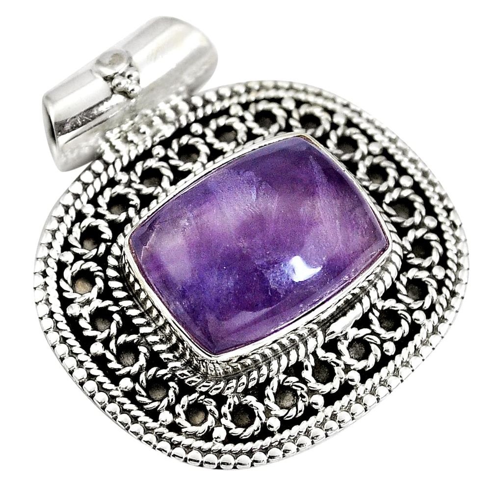 Natural multi color fluorite 925 sterling silver pendant jewelry d28353