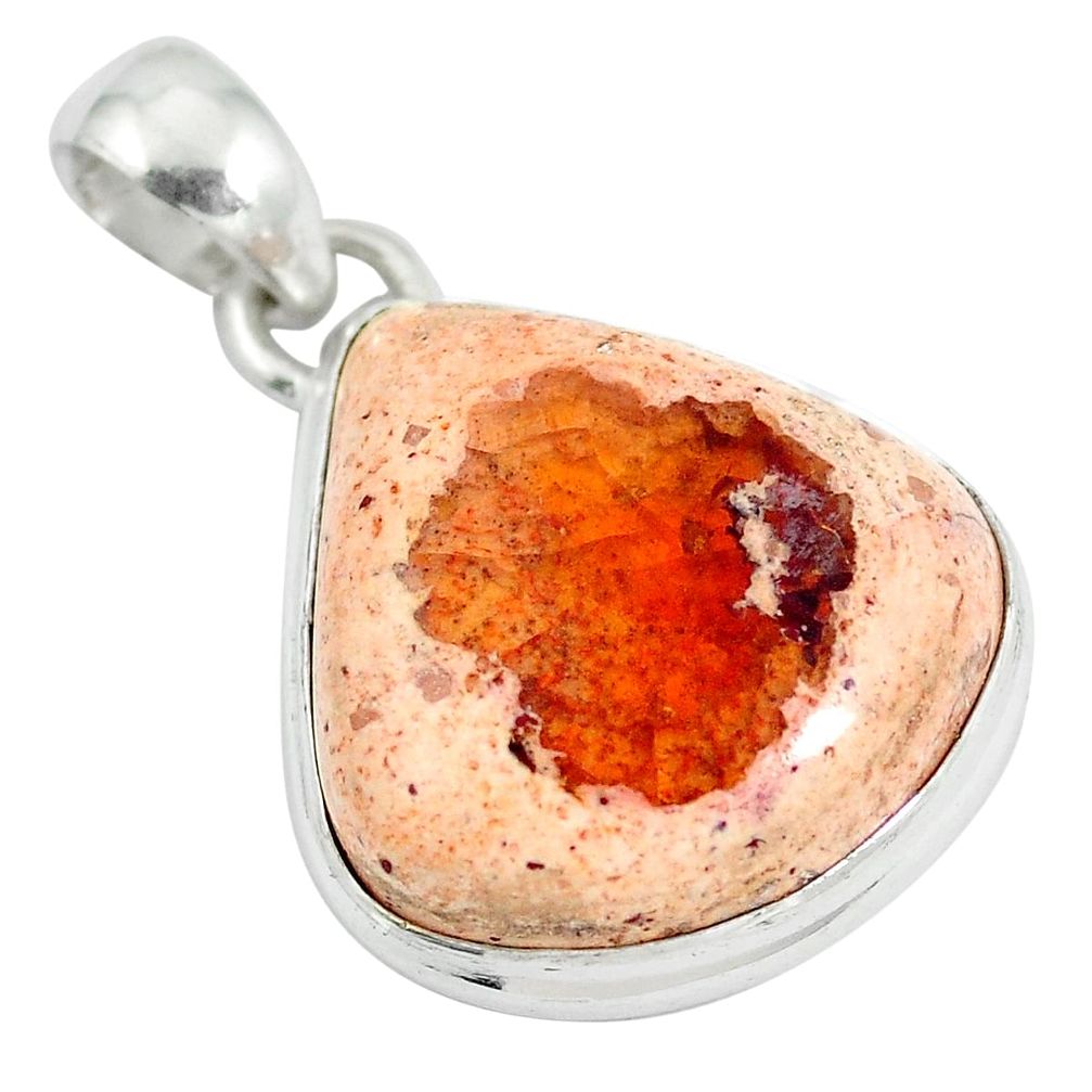 Natural multi color mexican fire opal 925 sterling silver pendant d28530