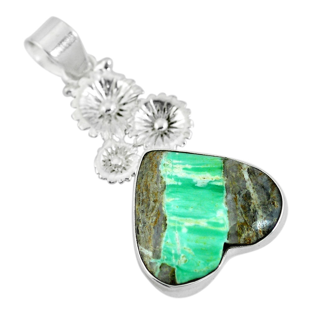 925 sterling silver natural green variscite heart pendant jewelry d28630