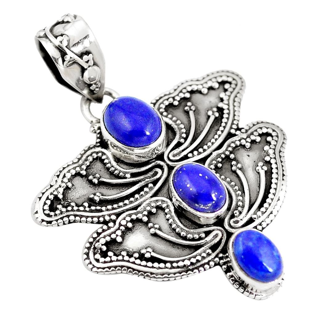 925 sterling silver natural blue lapis lazuli pendant jewelry d28691