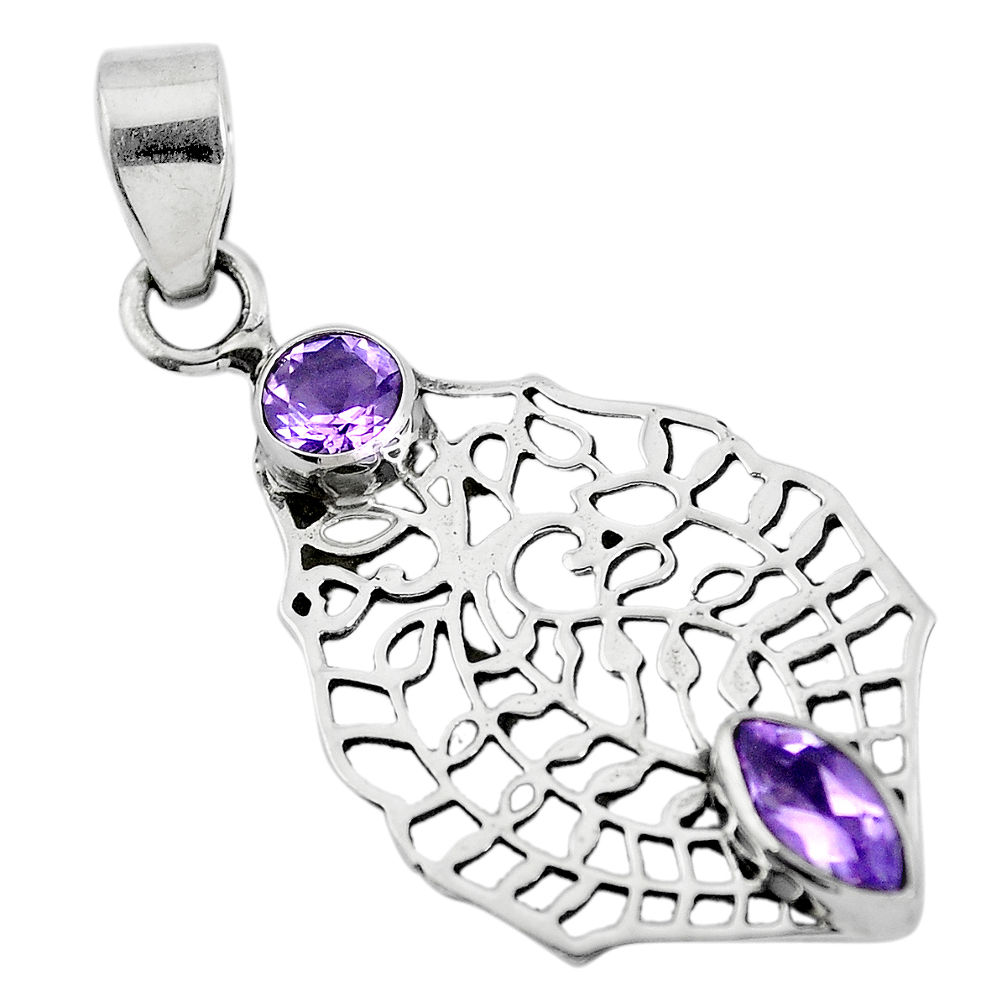 925 sterling silver natural purple amethyst pendant jewelry d28737
