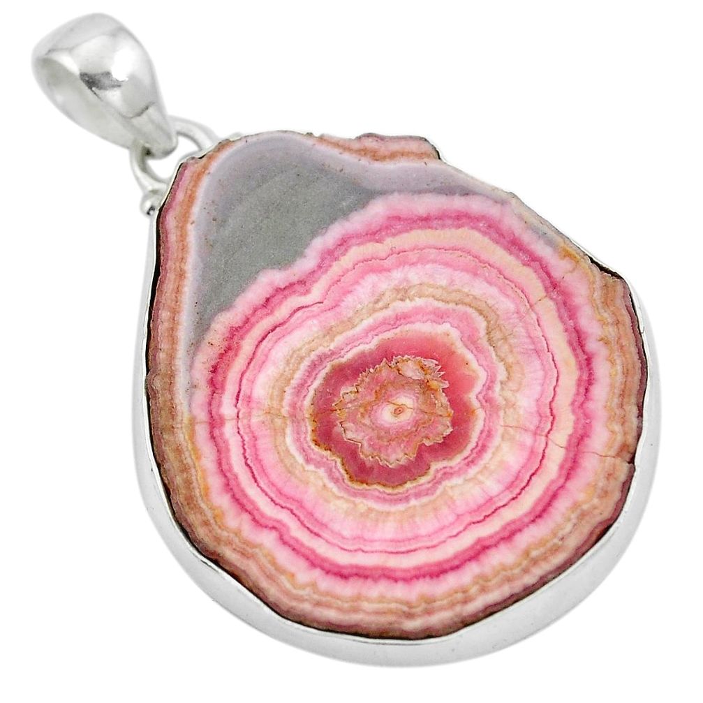 925 silver natural pink rhodochrosite stalactite fancy pendant jewelry d28833