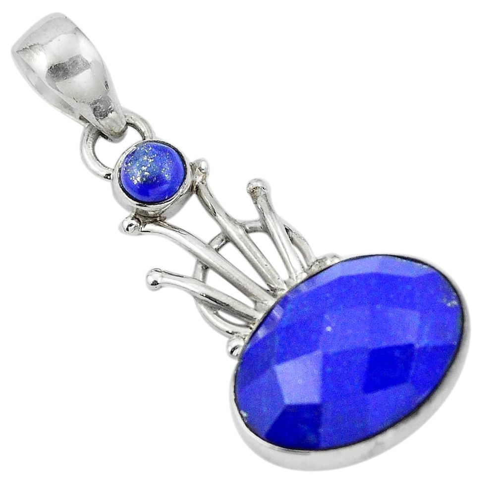 Natural blue lapis lazuli 925 sterling silver pendant jewelry d28849