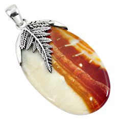 Natural brown picture jasper 925 sterling silver pendant jewelry d30391
