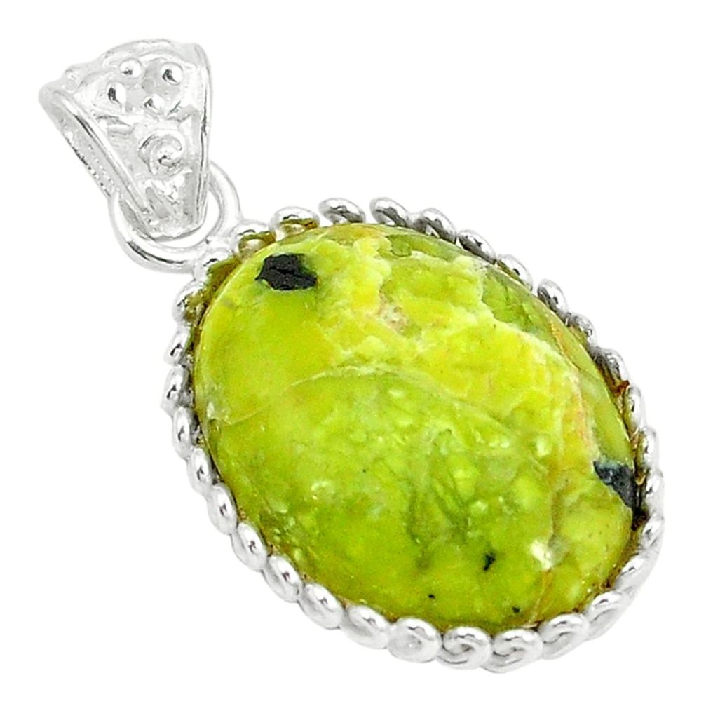 tion stone) oval 925 silver pendant d4027