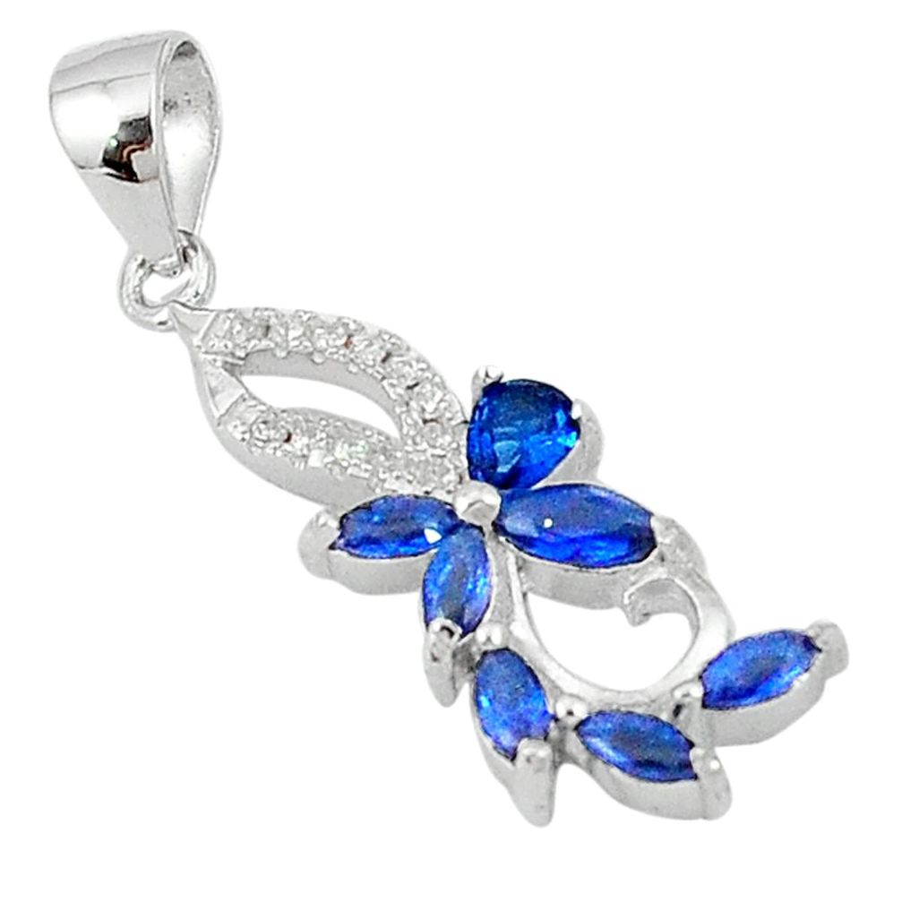 925 sterling silver blue sapphire quartz topaz pendant jewelry d5030