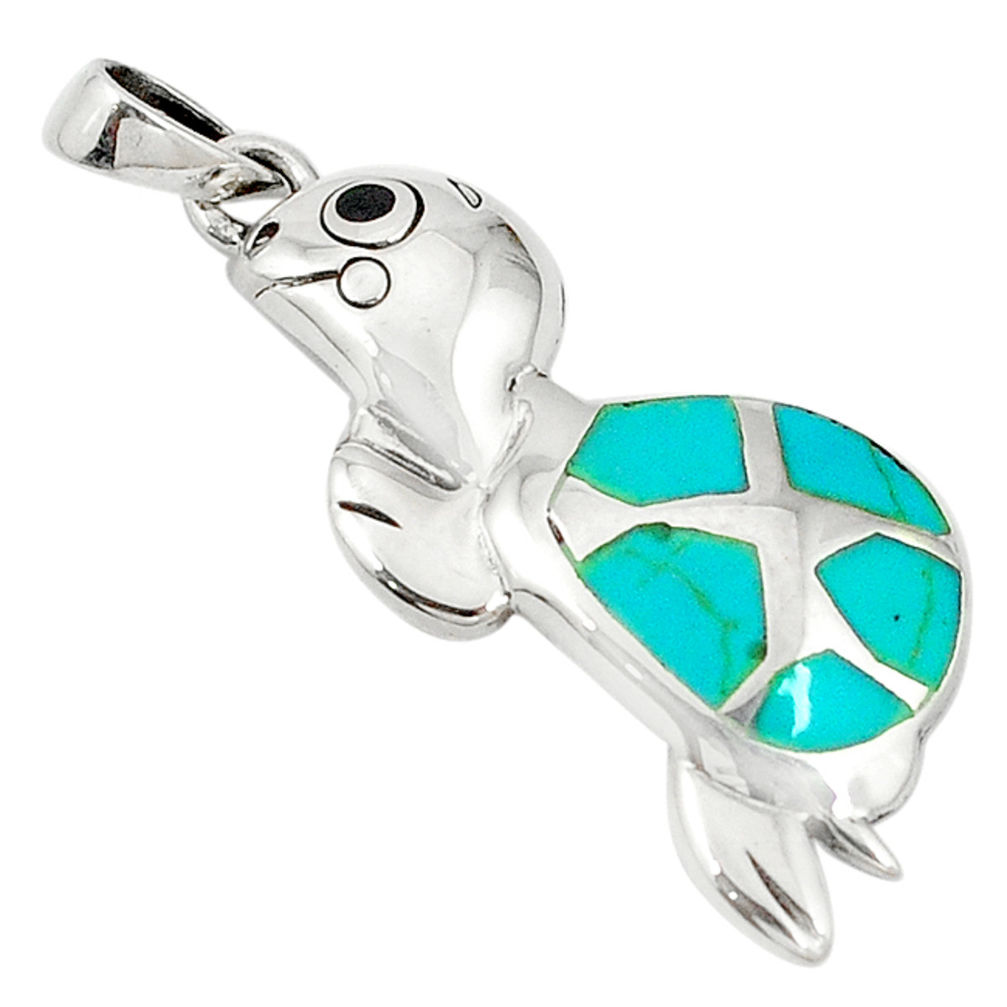 oise onyx enamel 925 silver turtle pendant jewelry d5171