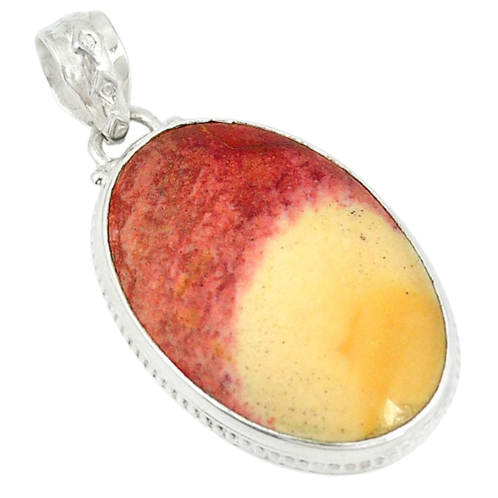 925 sterling silver natural brown mookaite oval pendant jewelry d5745