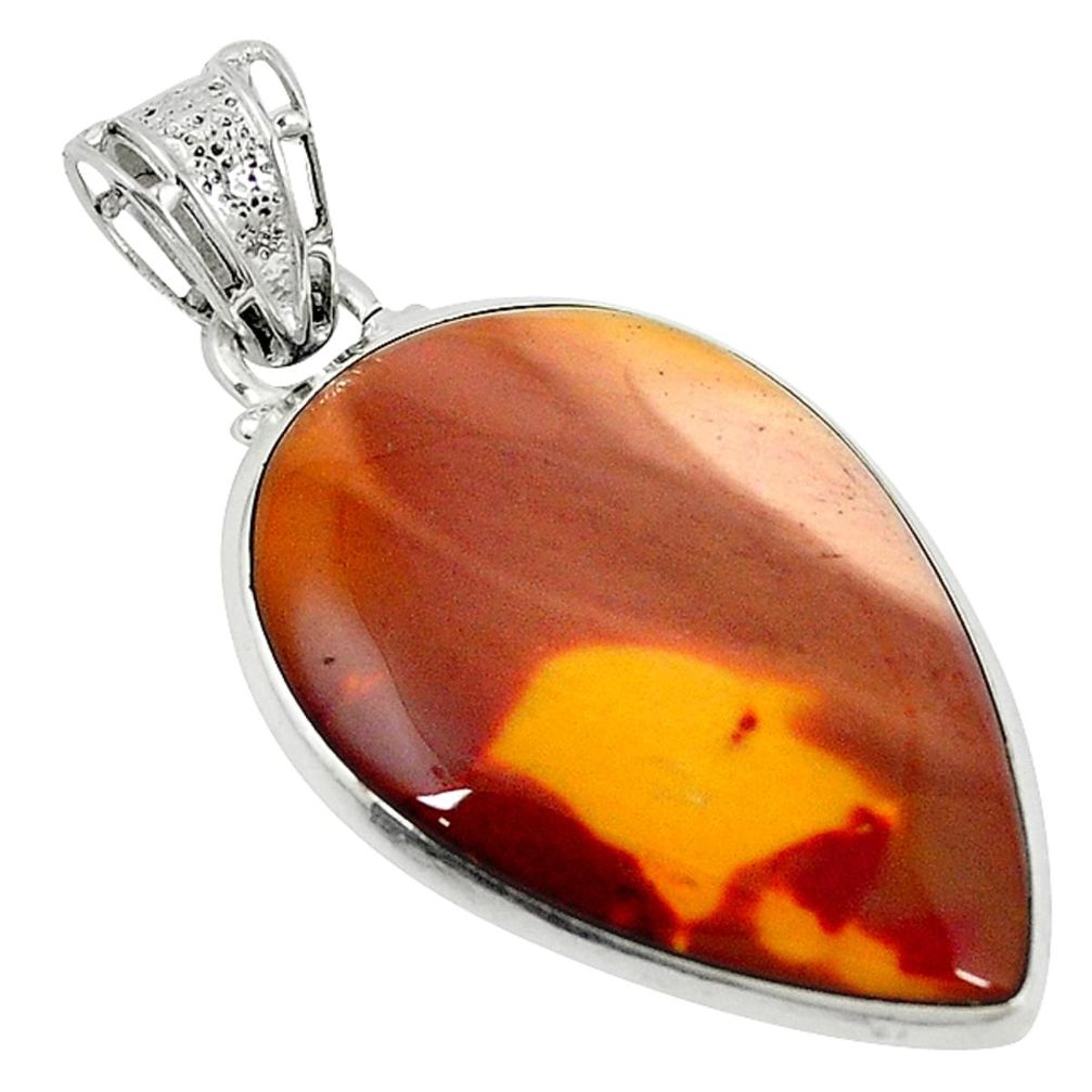 925 sterling silver natural brown mookaite pear shape pendant jewelry d6177