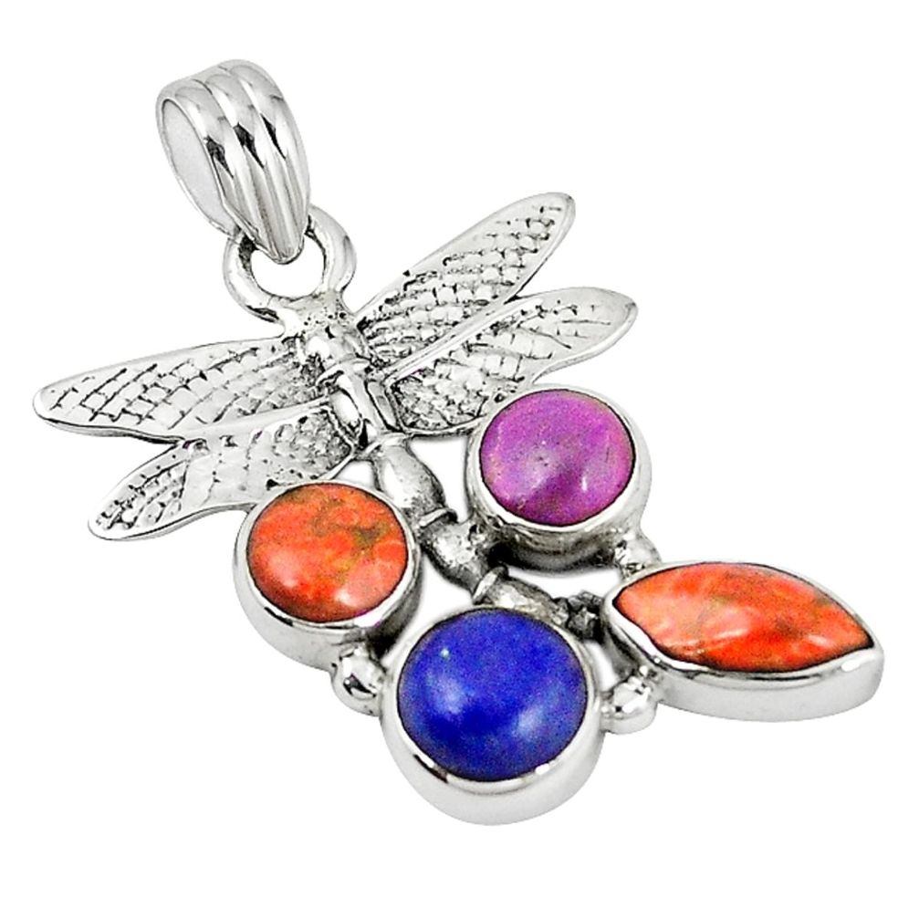 turquoise 925 silver dragonfly pendant d7337
