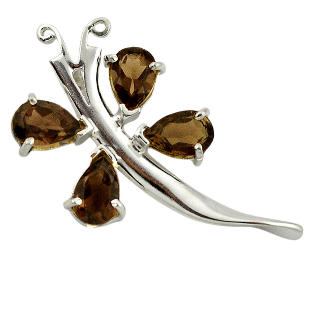 ver brown smoky topaz pear shape pendant jewelry d7417