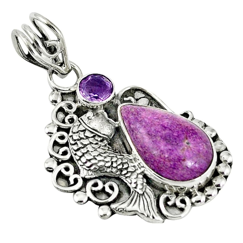 urpurite amethyst 925 silver seahorse pendant jewelry d7576