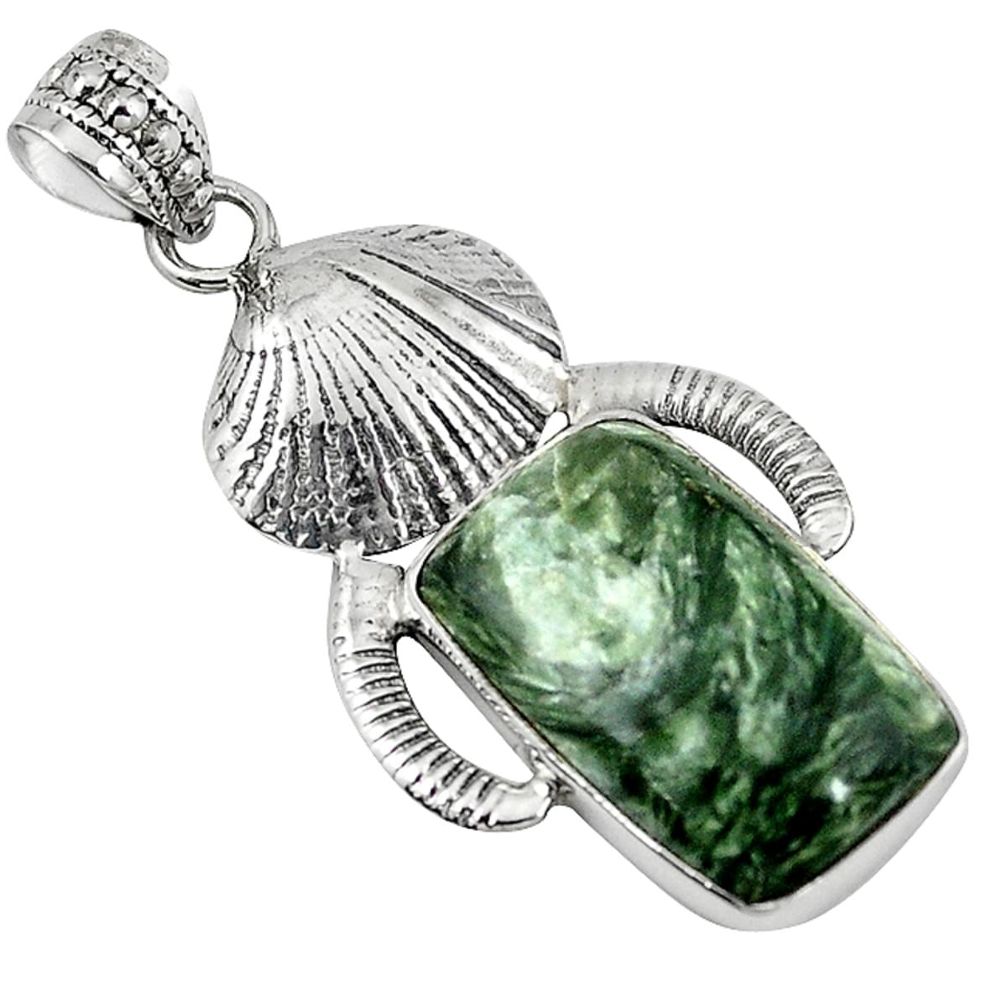 ver natural green seraphinite (russian) pendant jewelry d7675