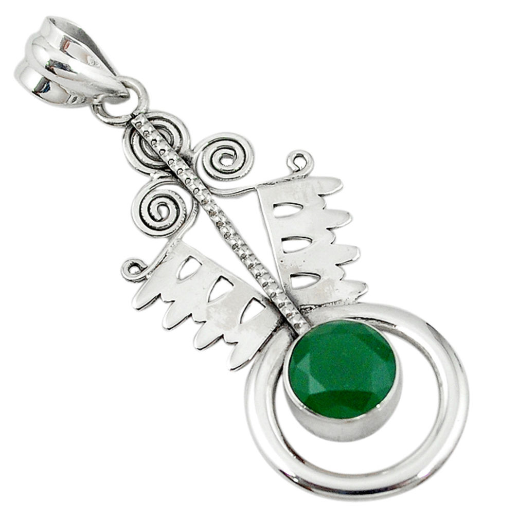 ver green emerald quartz round pendant jewelry d7719