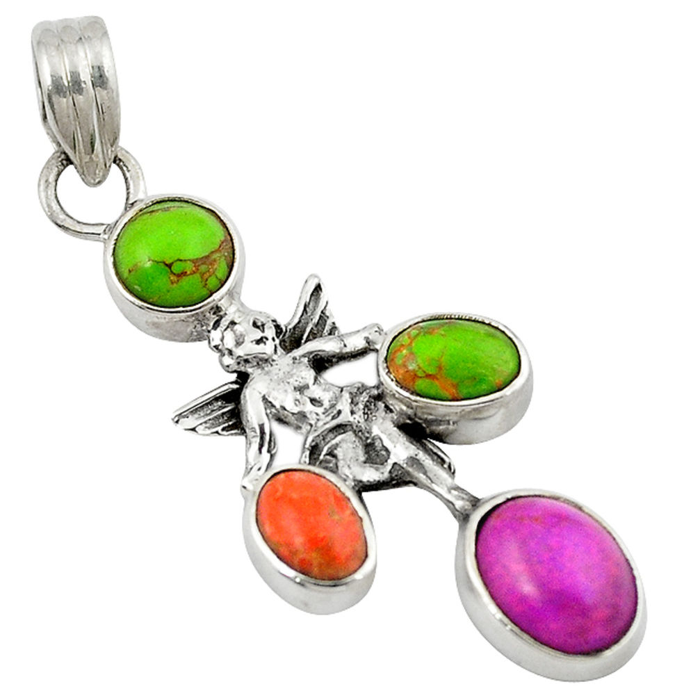 5 silver cupid angel wings pendant d8207