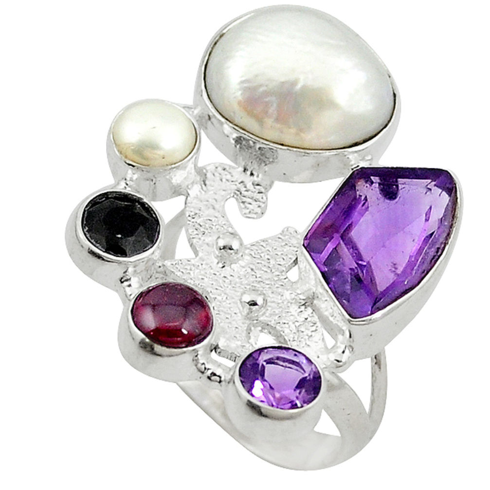 arl amethyst 925 sterling silver ring size 7.5 d10670