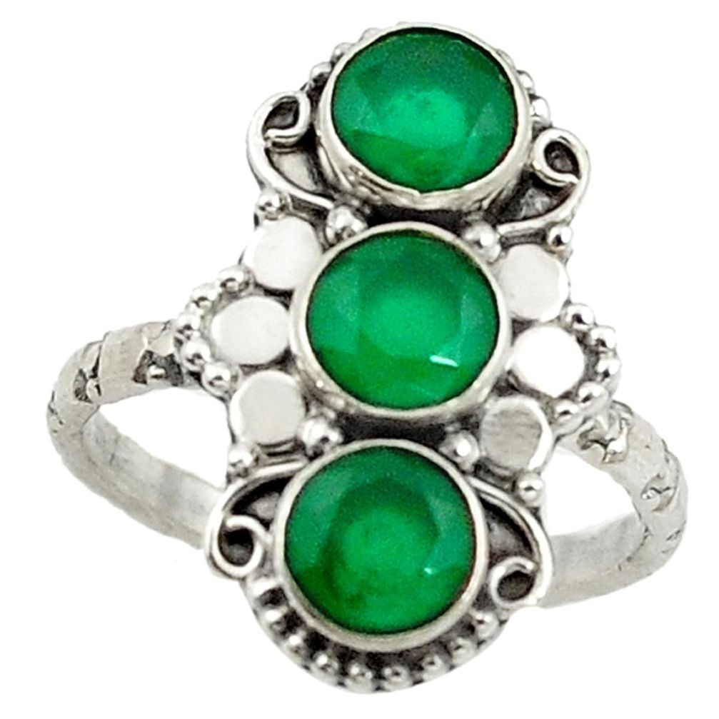 Green emerald quartz 925 sterling silver ring jewelry size 8.5 d14332