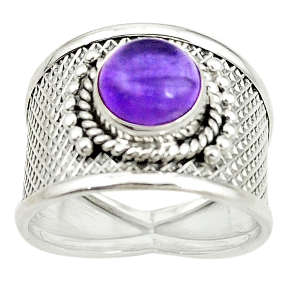 Natural purple amethyst 925 sterling silver ring jewelry size 8.5 d15234