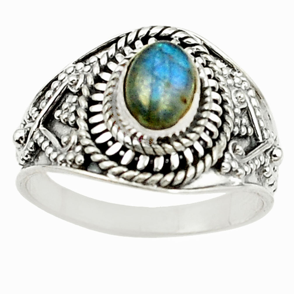 925 sterling silver natural blue labradorite ring jewelry size 8 d15285