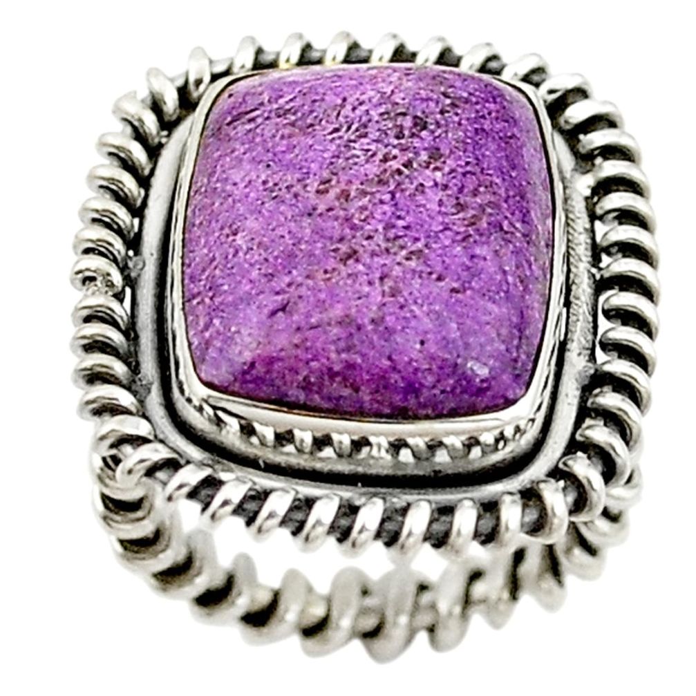 Natural purple purpurite 925 sterling silver ring jewelry size 5 d15381