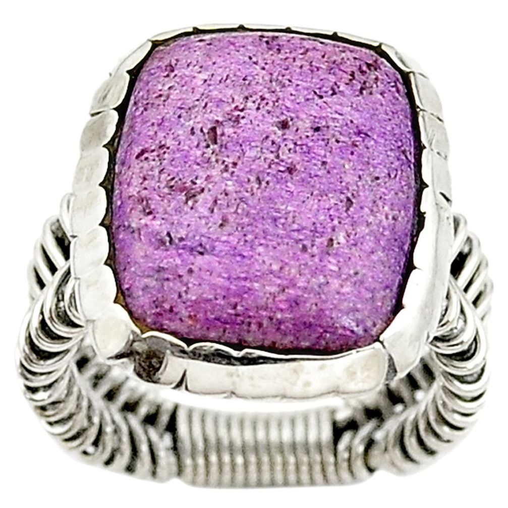 Natural purple purpurite 925 sterling silver ring jewelry size 6.5 d15383