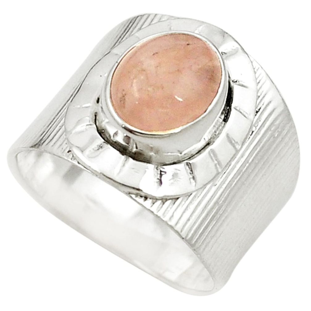 Natural orange morganite 925 sterling silver ring jewelry size 8 d16954