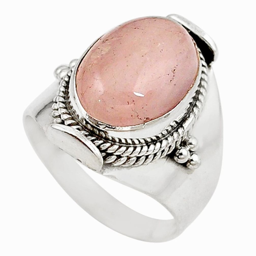 Natural pink morganite 925 sterling silver ring jewelry size 8 d18456