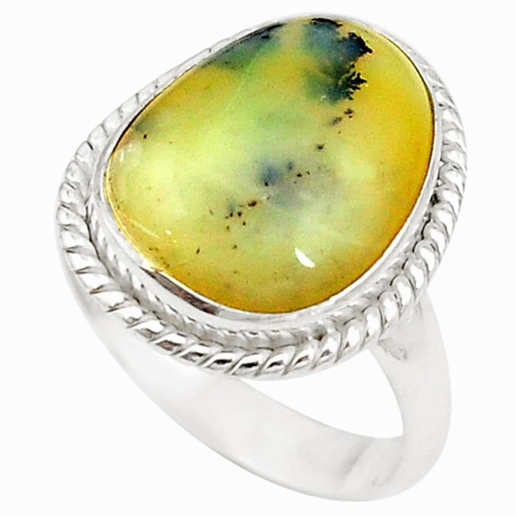 925 sterling silver natural yellow opal fancy ring jewelry size 7.5 d20228