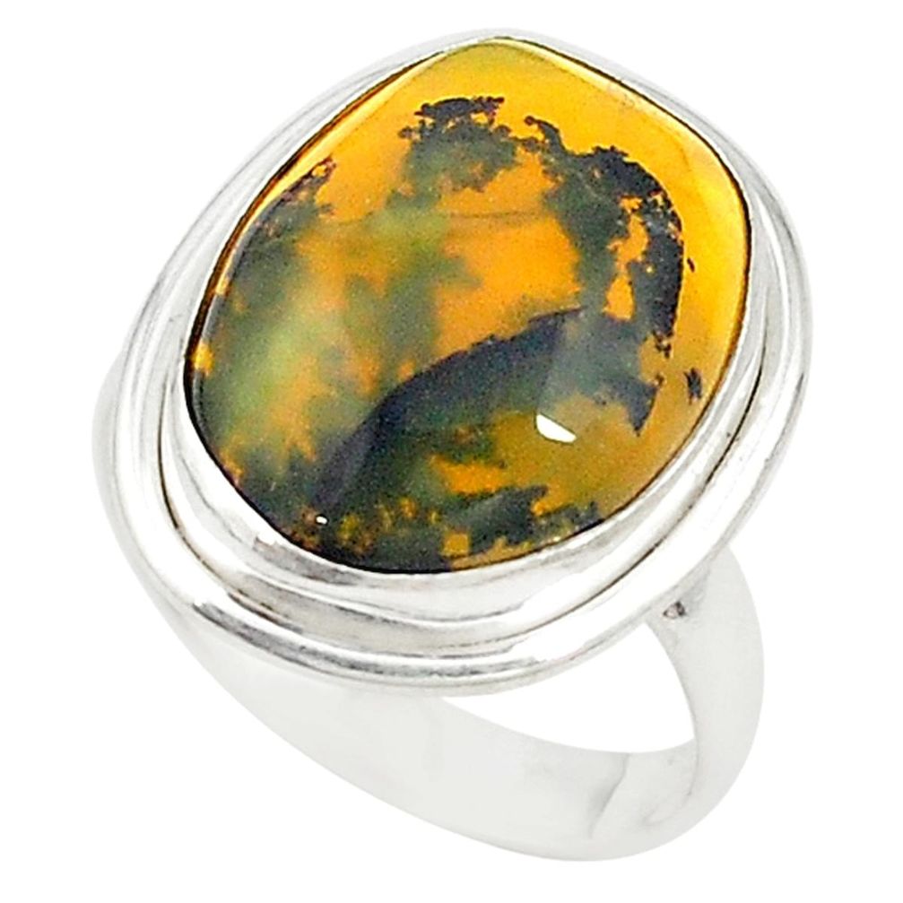 Natural yellow opal fancy 925 sterling silver ring jewelry size 8 d20233