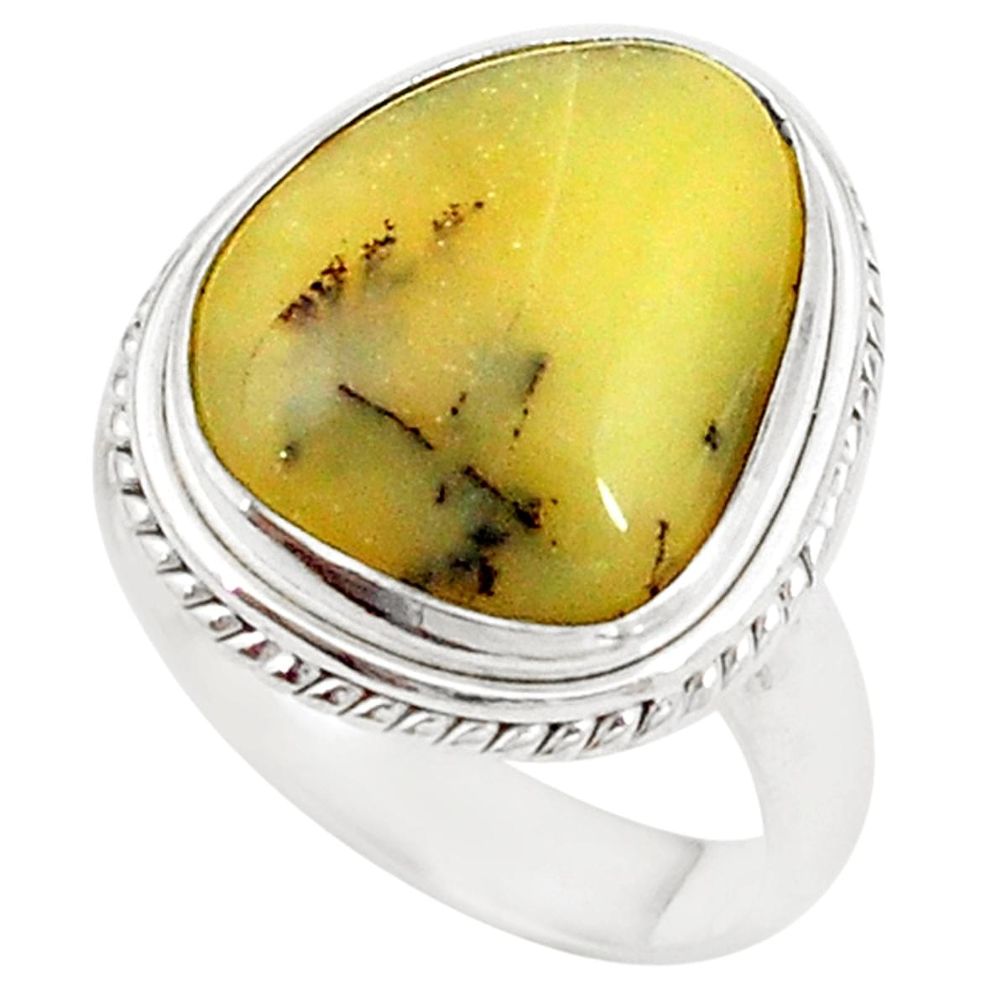 925 sterling silver natural yellow opal fancy ring jewelry size 7.5 d20234