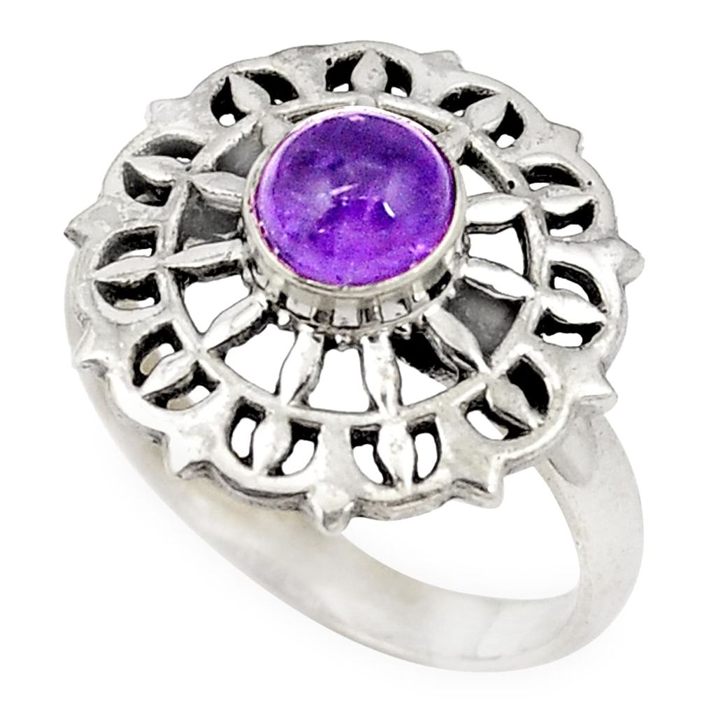 Natural purple amethyst 925 sterling silver ring jewelry size 8.5 d20698