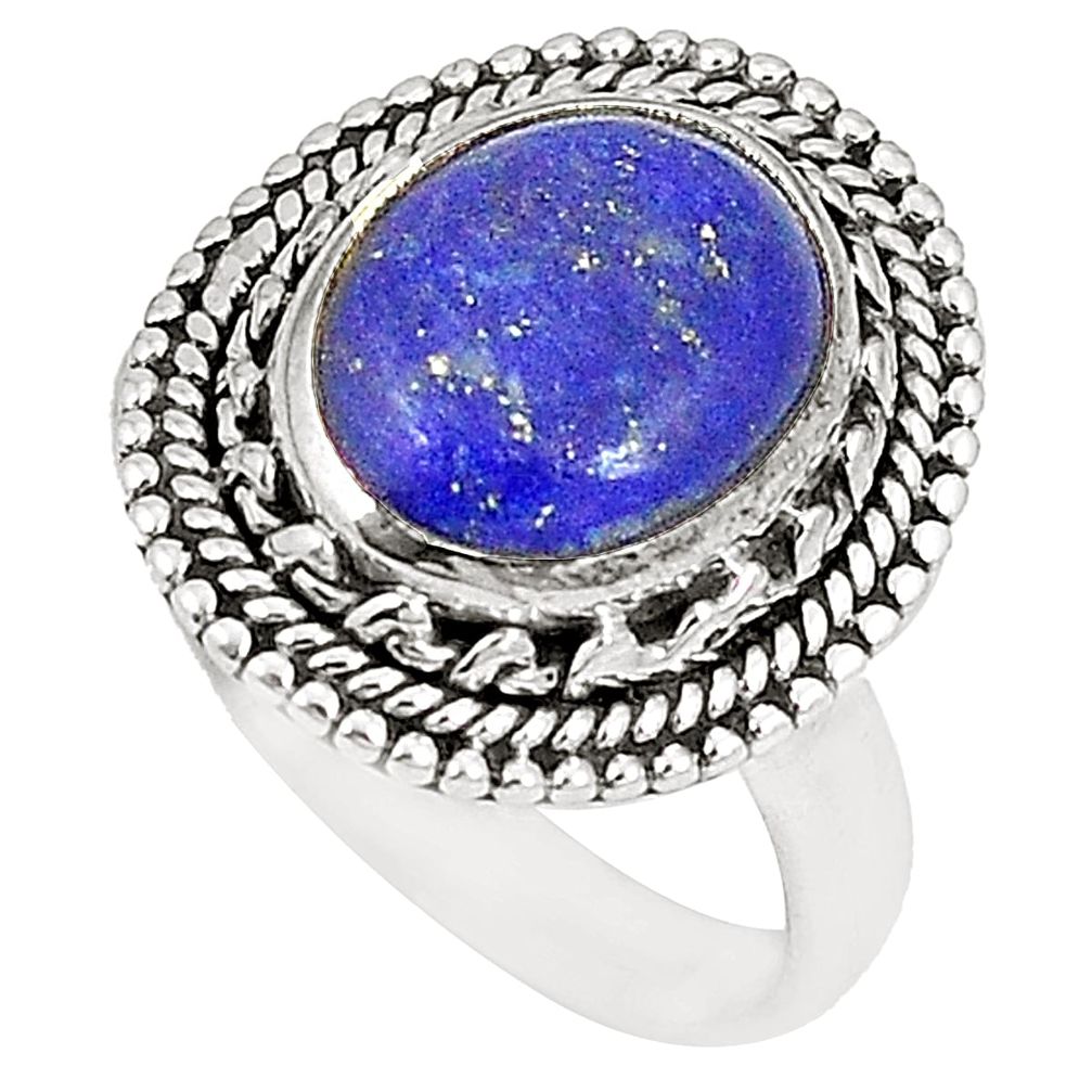 925 sterling silver natural blue lapis lazuli ring jewelry size 6 d22780