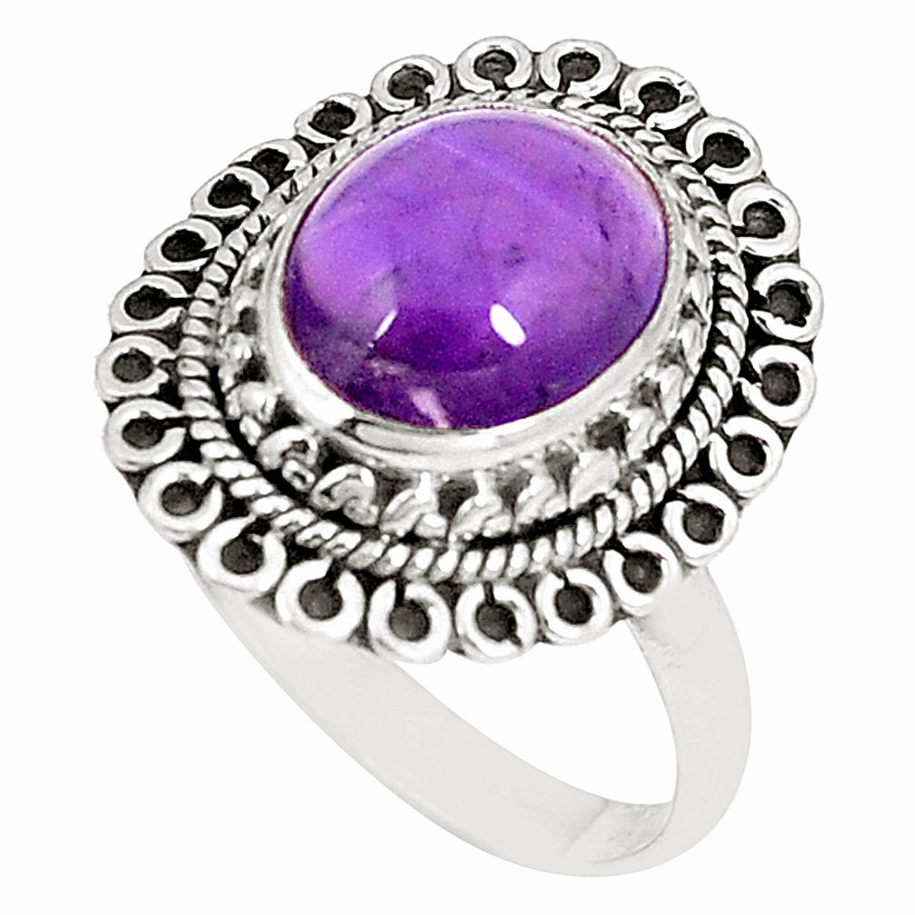 Natural purple amethyst 925 sterling silver ring jewelry size 8 d22794