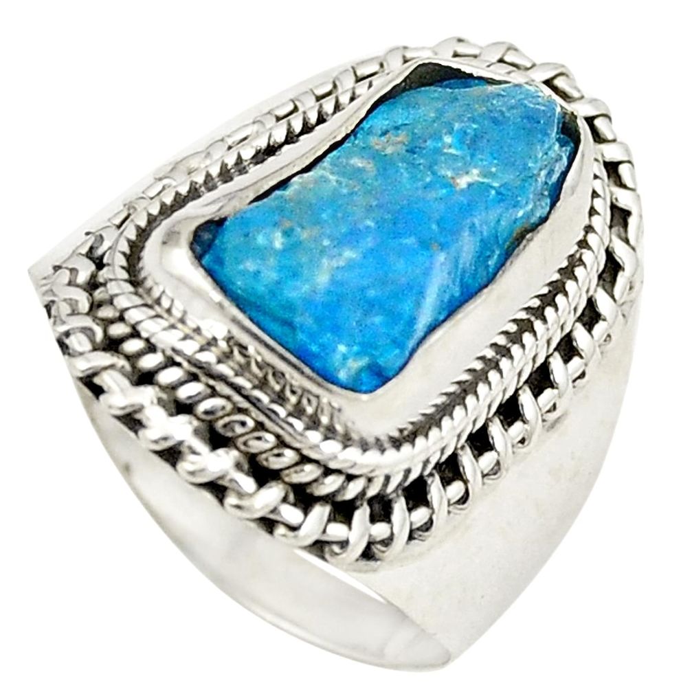 925 sterling silver blue apatite rough fancy ring jewelry size 7 d24795